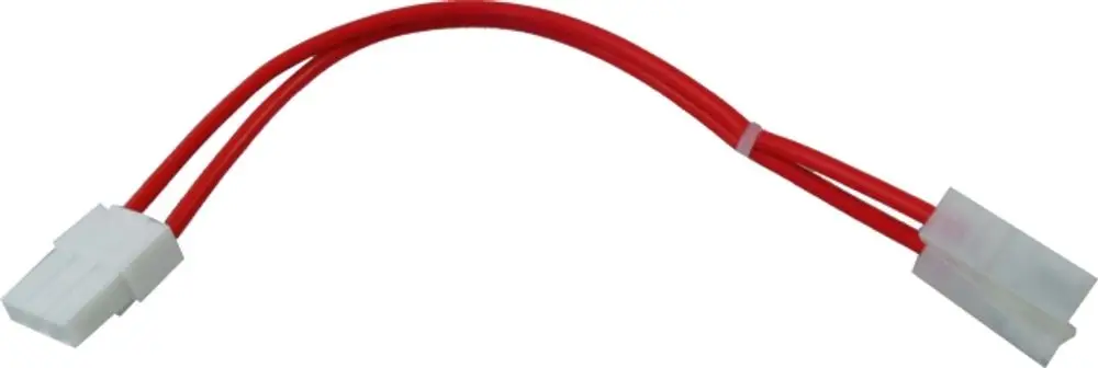 Rotes Kabel mit weißen Steckverbindern, geeignet für verschiedene Anwendungen, präsentiert von der Marke Wolf.